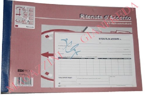 RITENUTE D'ACCONTO CERTIFICATO DOPPIA COPIA E5120A